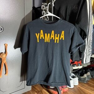 Yamaha Black Tee with Bold Yellow Letters